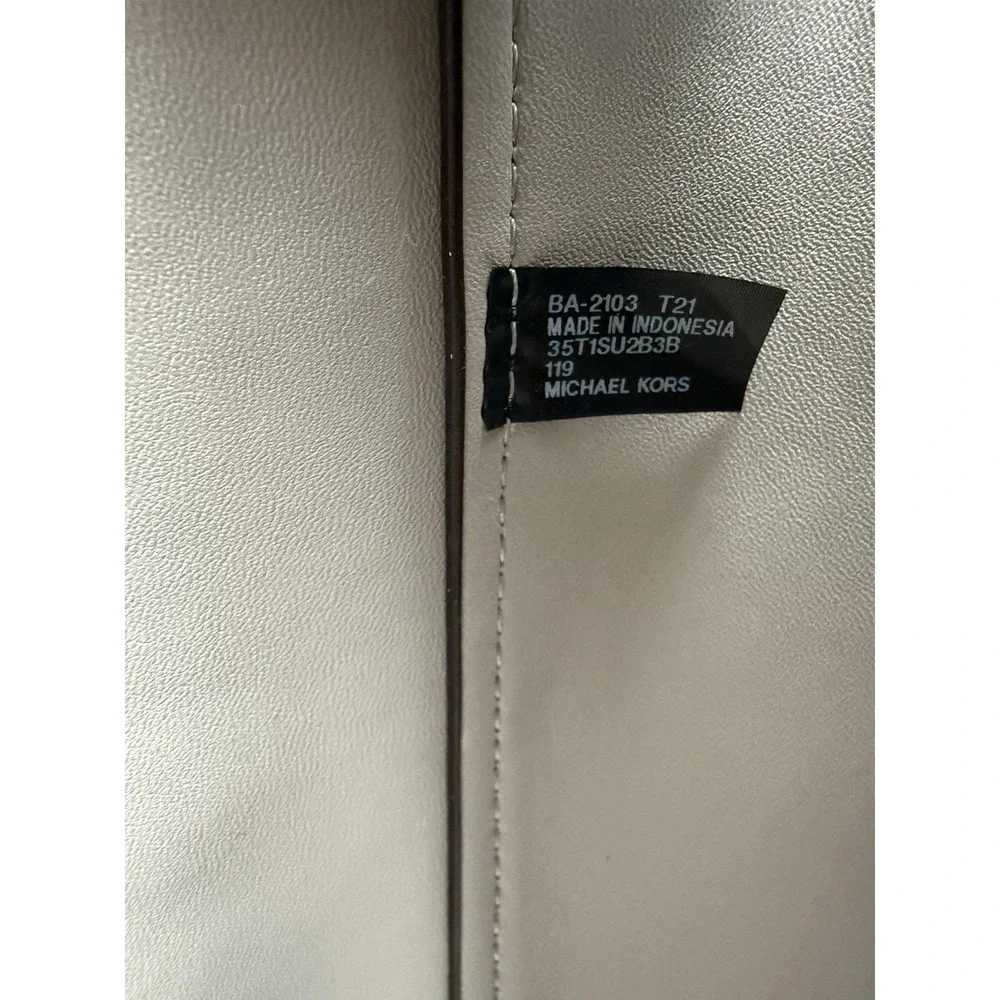 Michael Kors Suri Gray White Monogram Logo Print Convertible Bucket Backpack Bag